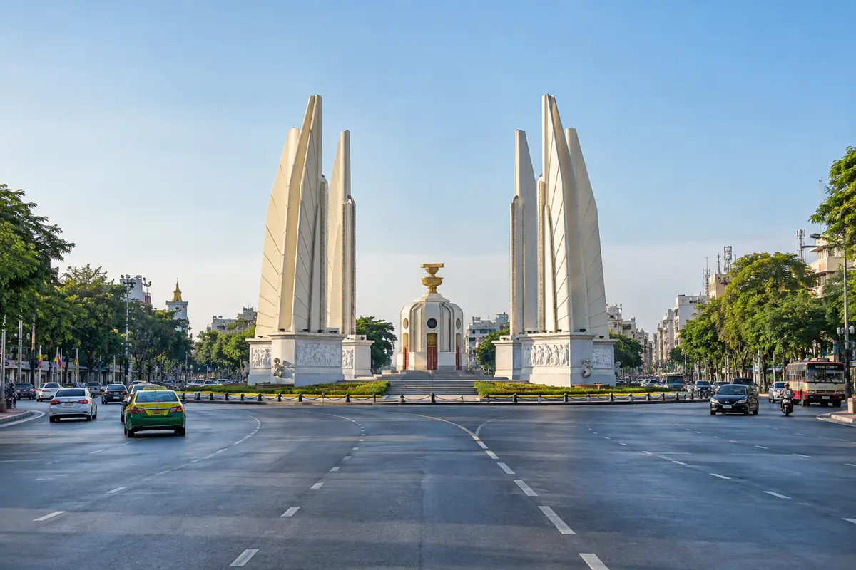 Democracy Monument landscape view 3