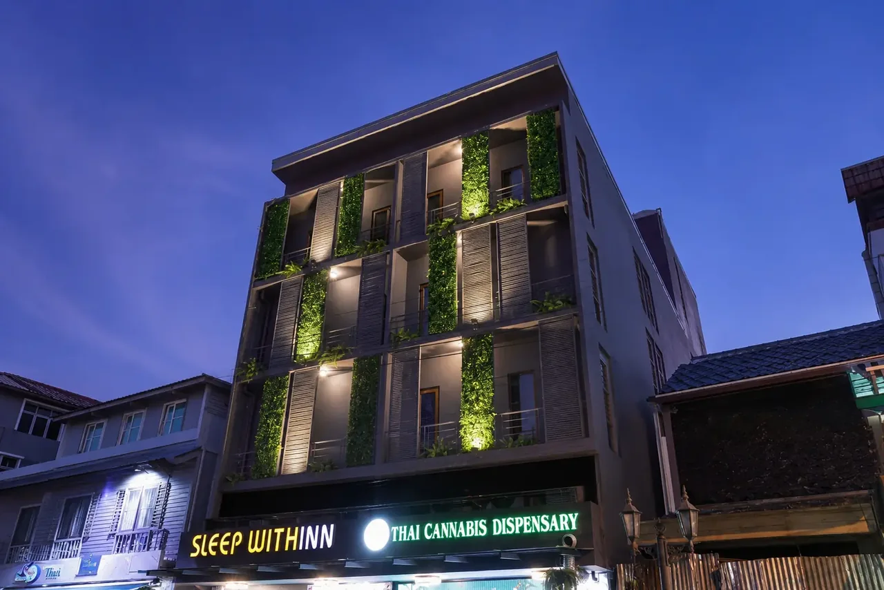 Sleep Withinn hotel exterior at night